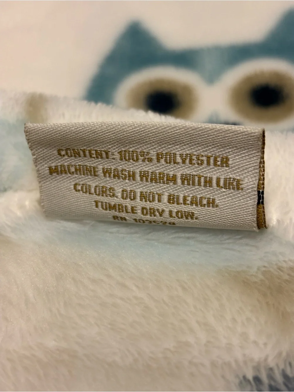 Domain Fleece Blanket Hoot Owls Queen Size Blue Brown Tan Cozy Thick Soft